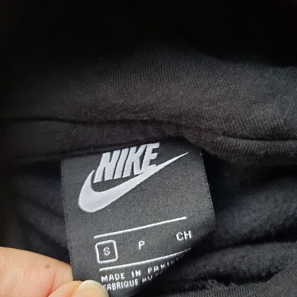 Nike Black Funnel Neck Athletic Sportswear Pullover Hoodie Size Small - Picture 7 of 9